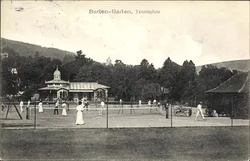 Ak Baden Baden am Schwarzwald, Tennisplatz