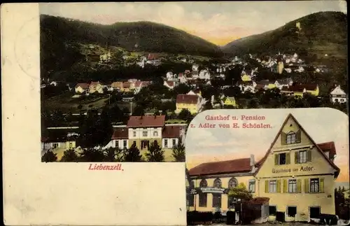 Ak Bad Liebenzell im Schwarzwald, Gasthof zum Adler, Gesamtansicht