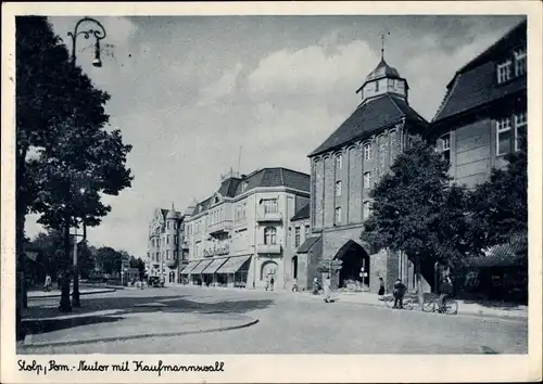 Ak Słupsk Stolp Pommern, Neutor, Kaufmannswall