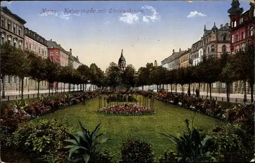 Ak Mainz am Rhein, Kaiserstraße, Christuskirche