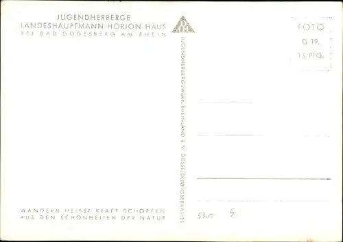 Ak Bad Godesberg Bonn am Rhein, Jugendherberge Landeshauptmann Horion Haus