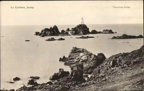 Ak Kanalinsel Jersey, La Corbiere, Lighthouse, Leuchtturm