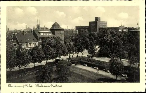 Ak Oberhausen im Ruhrgebiet, Blick zum Rathaus