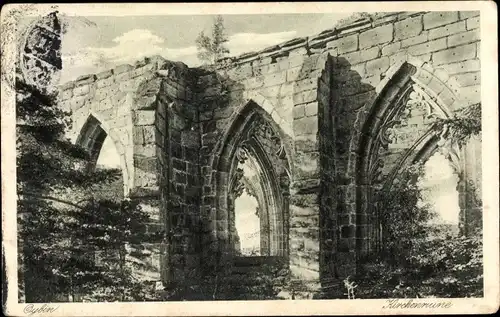 Ak Oybin in der Oberlausitz, Kirchenruine