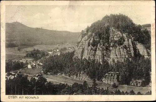 Ak Oybin in der Oberlausitz, Ort mit Hochwald