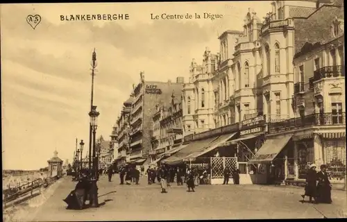 Ak Blankenberghe Blankenberge Westflandern, Le Centre de la Digue