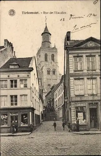 Ak Tirlemont Flämisch Brabant, Rue de l'Escalier Café
