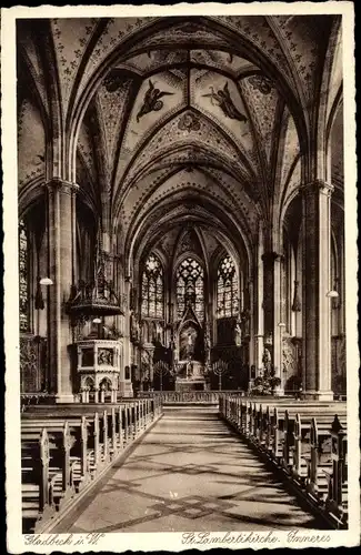 Ak Gladbeck im Ruhrgebiet Westfalen, St. Lambertikirche, Innenraum