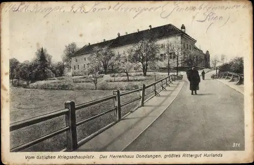 Ak Kurland Lettland, Das Herrenhaus Dondangen, Rittergut