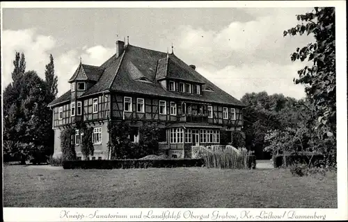 Ak Grabow Lüchow im Wendland, Kneipp-Sanatorium und Landschloss Obergut Grabow