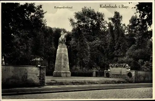 Ak Kulmbach in Oberfranken, Kriegerdenkmal