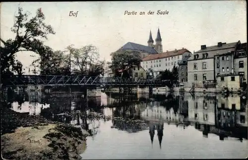 Ak Hof an der Saale Oberfranken Bayern, Saalepartie