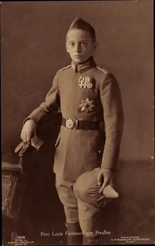 Ak Prinz Louis Ferdinand von Preußen in Uniform, Standportrait