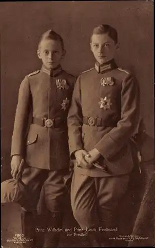 Ak Prinz Wilhelm, Louis Ferdinand von Preußen, Portrait in Uniform, Liersch 7906