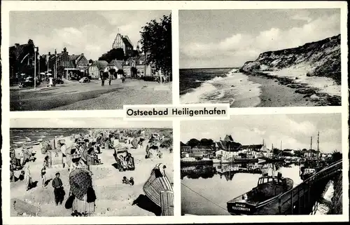 Ak Heiligenhafen, Ufer, Straße, Hafen