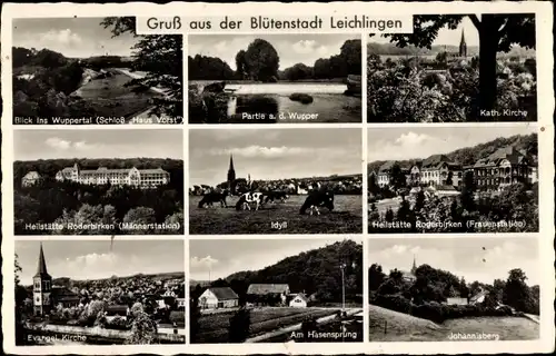 Ak Leichlingen im Rheinland, Schloss Haus Vorst, Heilstätte Roderbirken, Kirche, Ort