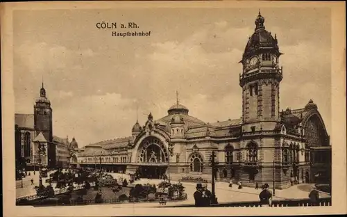 Ak Köln am Rhein, Hauptbahnhof, Straßenseite