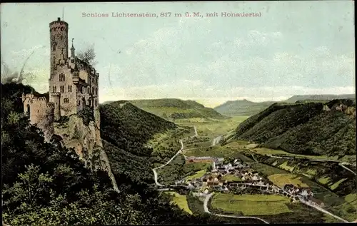 Ak Honau Lichtenstein in Württemberg, Schloss Lichtenstein