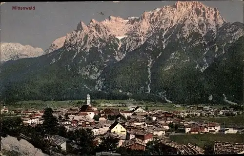 Ak Mittenwald in Oberbayern, Gesamtansicht