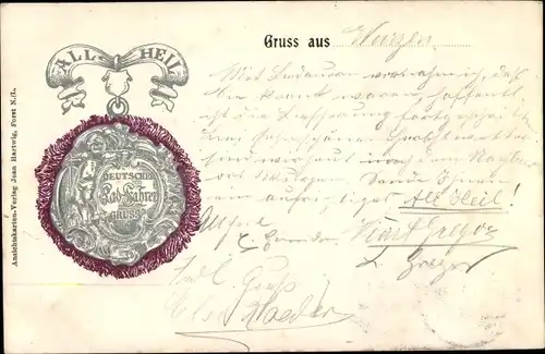 Präge Ak All Heil, Deutscher Radfahrer Gruß