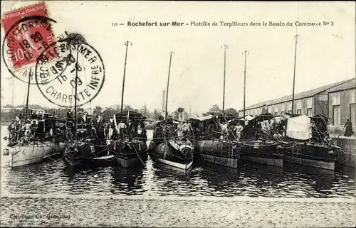 Ak Rochefort sur Mer Charente Maritime, Flottille de Torpilleurs dans le Bassin du Commerce