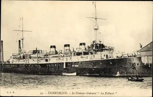 Ak Dunkerque Dünkirchen Nord, Französisches Kriegsschiff, Le Pothuau, Croiseur Cuirassé