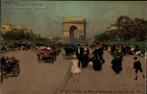 Künstler Ak Luigi, L., Paris VIII. Élysée, Avenue du Bois de Boulogne, L'Arc de l'Etoile