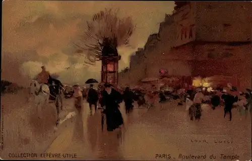 Künstler Ak Luigi, L., Paris III. Arrondissement Temple, Boulevard du Temple