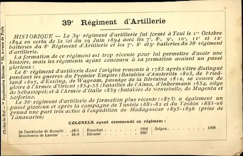 Ak Toul Meurthe et Moselle, 39. Regiment d'Artillerie, Kanone