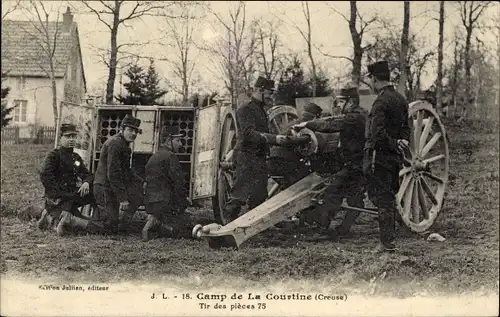 Ak La Courtine Creuse, Camp de La, Tir des pieces 75