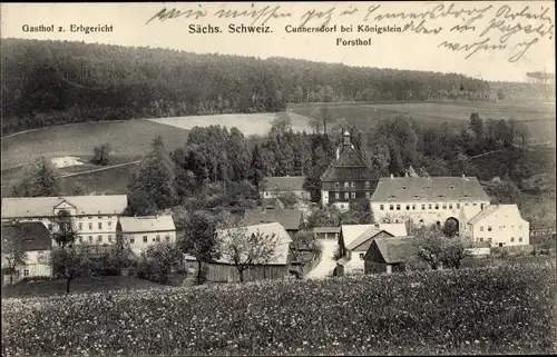 Ak Cunnersdorf Gohrisch in Sachsen, Gasthof zum Erbgericht, Forsthof