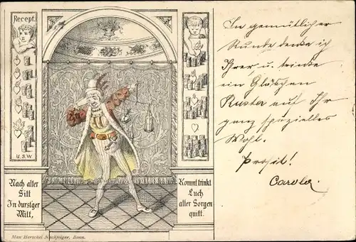 Litho betrunkener Kaufmann