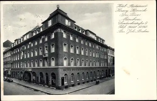 Ak München Bayern, Landwehrstraße 9, Hotel Restaurant Herzog Heinrich der Löwe