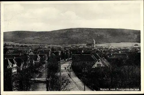 Ak Malsch in Baden, Blick vom Postgebäude