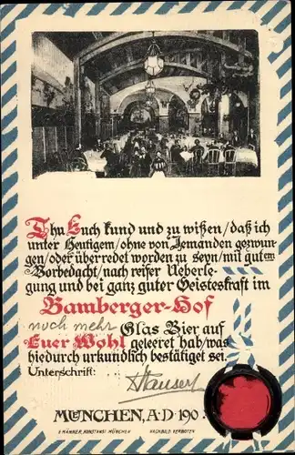 Präge Litho München Bayern, Bamberger Hof