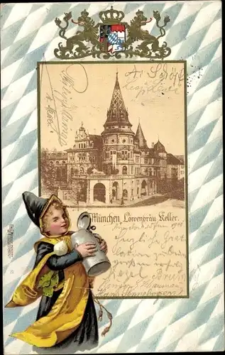 Künstler Ak München Bayern, Münchner Kindl, Bierkrug