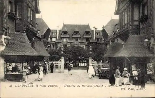 Ak Deauville Calvados, La Plage de Fleurie, Normandy Hotel