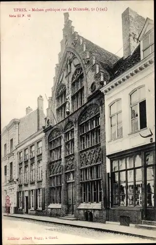 Ak Ypres Ypern Flandern, Maison gothique rue de Dixmude