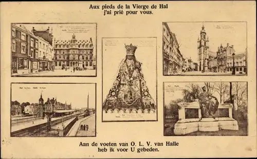 Ak Hal Flämisch Brabant Flandern, Aux pieds de la Vierge, Ortsansichten