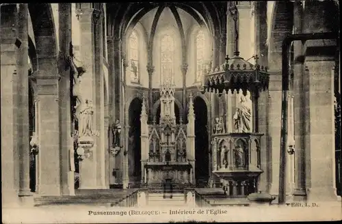 Ak Pussemange Wallonien Namur, Interieur de l'Eglise