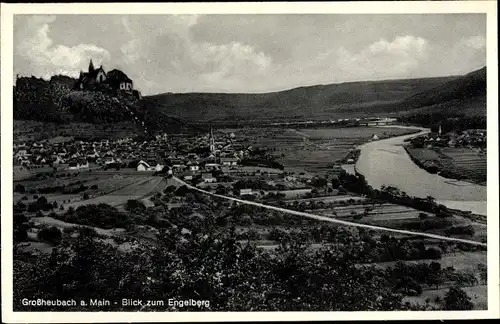 Ak Großheubach am Main, Blick zum Engelberg ins Maintal