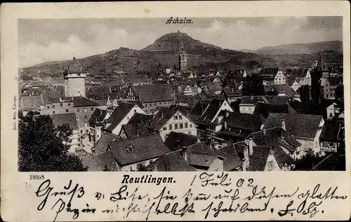 Ak Reutlingen in Württemberg, Achalm, Stadtbild