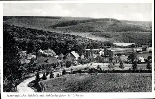 Ak Siekholz Schieder Schwalenberg in Lippe, Gesamtansicht, Kahlenbergturm