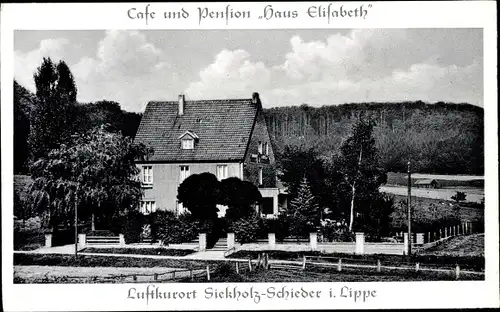 Ak Siekholz Schieder Schwalenberg in Lippe, Café und Pension Haus Elisabeth