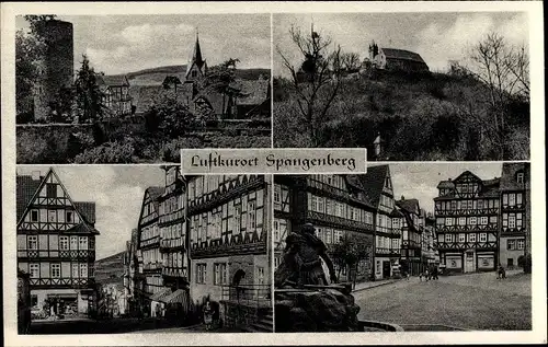Ak Spangenberg in Hessen, Liebenbachbrunnen, Schloss