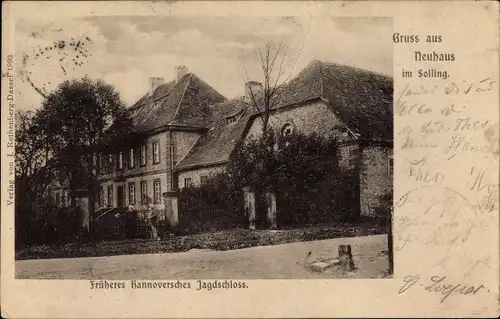 Ak Neuhaus im Solling Holzminden Niedersachsen, Früheres Hannoversches Jagdschloss