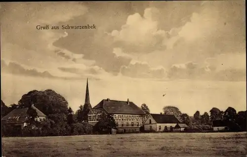 Mondschein Ak Schwarzenbek in Lauenburg, Ortsansicht