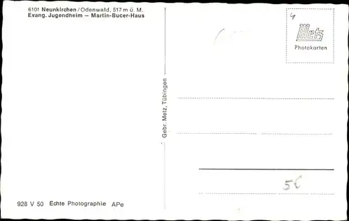 Ak Neunkirchen in Unterfranken, Ev. Jugendheim, Martin-Bucer-Haus
