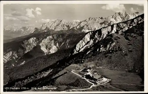 Ak Garmisch Partenkirchen in Oberbayern, Hochalm, Blick auf die Dreitorspitze