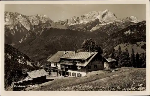 Ak Eckbauer Garmisch Partenkirchen in Oberbayern, Panorama